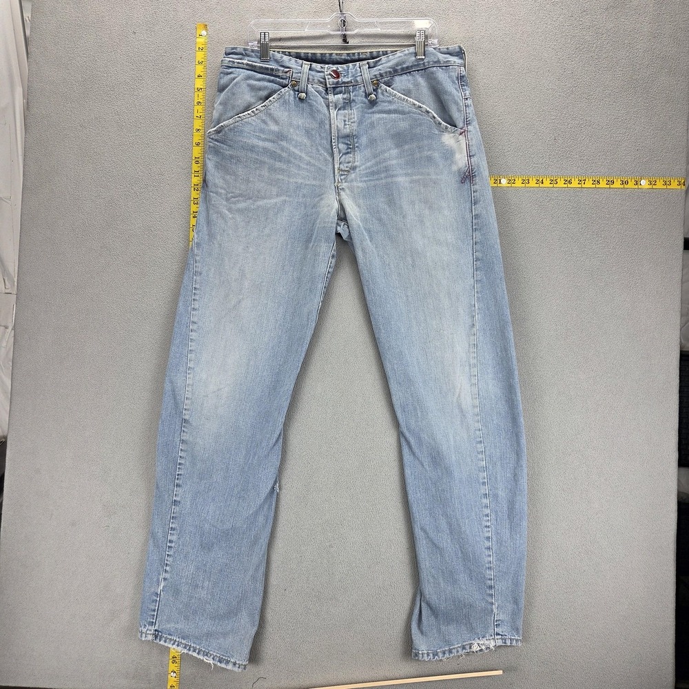 Vintage Levis Engineered Jeans Mens 34x34 Blue Twisted Flap Pocket Light Wash